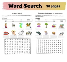 Fun & Easy Kids Word Search 38 pages  puzzle kindergarten exercises