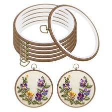 6pcs 7inch Embroidery Hoops Imitated Wood Circle Frame Cross Stitch Hoop Ring