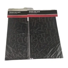 New S.E.I. Flocked Iron-On Transfer 3-Inch FOR FUN Sports Letters Black 2-Pack 