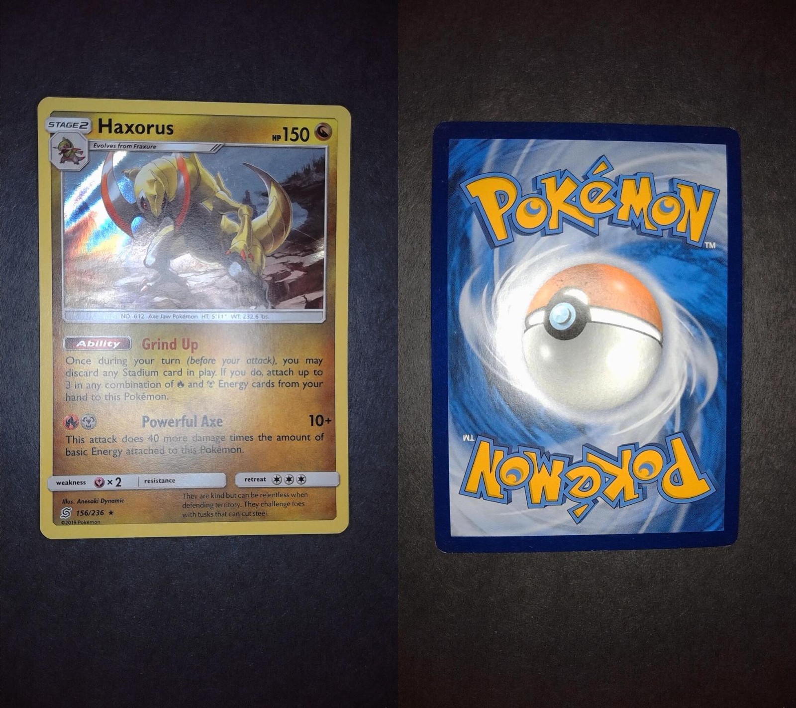 Haxorus 156/236 Holo Rare Unified Minds Pokemon Lightly Played
