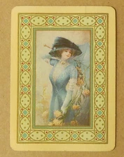 "Grace"-Pretty Lady/Hat /Umbrella Antique Vintage Wide Named Swap Playing Card