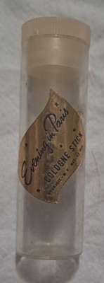 Evening In Paris Cologne Stick Container Bottle Glass Vintage Bourjois