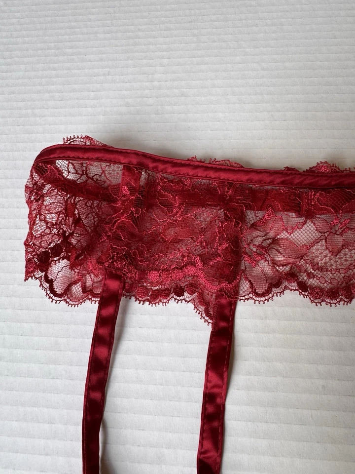 Chantelle Talla M Rojo Liguero Lencería Nuevo Vixen Sexy Burlesque Foto 2 de 4