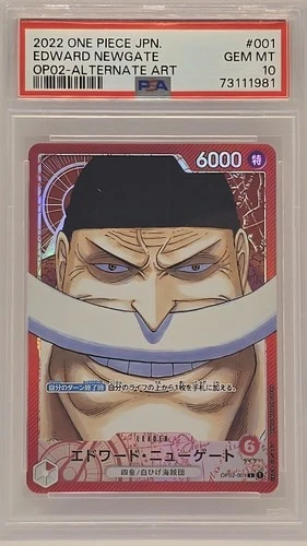 Edward Newgate OP02-001 PSA 10 Gem Mint  One Piece Japanese Alternate Art Leader