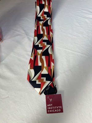 The Art Institute of Chicago 100% Silk Mens Geometric Pattern tie