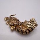 Tiger Pendant/Brooch Gold w/ Black Enamel Rhinestones Animal Jewelry — photo 3