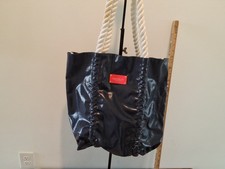 Navy Coated Fabric Seafolly Beach Bag With Rope Handles