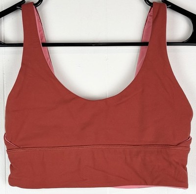 Lululemon Align Reversible Sports Bra, Size 6,  A/B Cup Mulled Wine/Orange