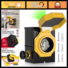 30 Amp Generator Power Inlet Box, Weatherproof 4 Prong, NEMA 3R, LED Indicator,