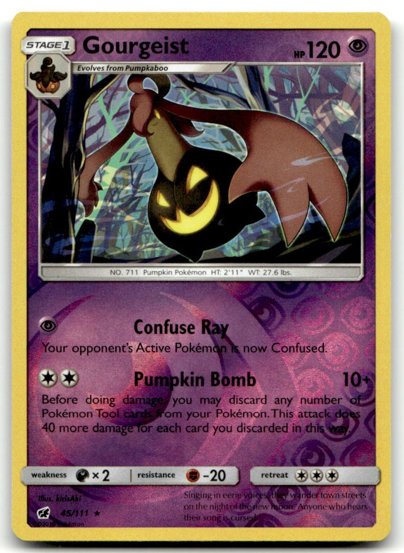 Gourgeist 45/111 Rare Crimson Invasion Pokemon Reverse Holo Moderately Played