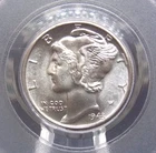 1943 "D" Mercury SILVER Dime 10c PCGS MS66 FB #554 *FULL BANDS* Gem BU ECC&C Inc