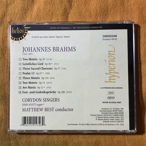 CORYDON SINGERS/MATTHEW BEST BRAHMS: MOTETS CD - Foto 2 di 2