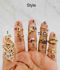 10k Gold Ring Pfau rosa, Eule, Schlange, Katze - Anillo oro autentico pavo real buo