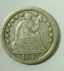 1847 Seated Half Dime VF