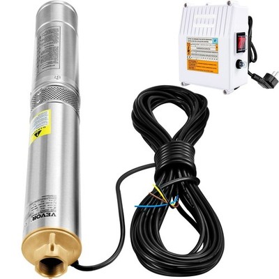Tiefbrunnenpumpe 4 Zoll Sandverträglich 11,400 L/h 1100W Edelstahl 20m Kabel