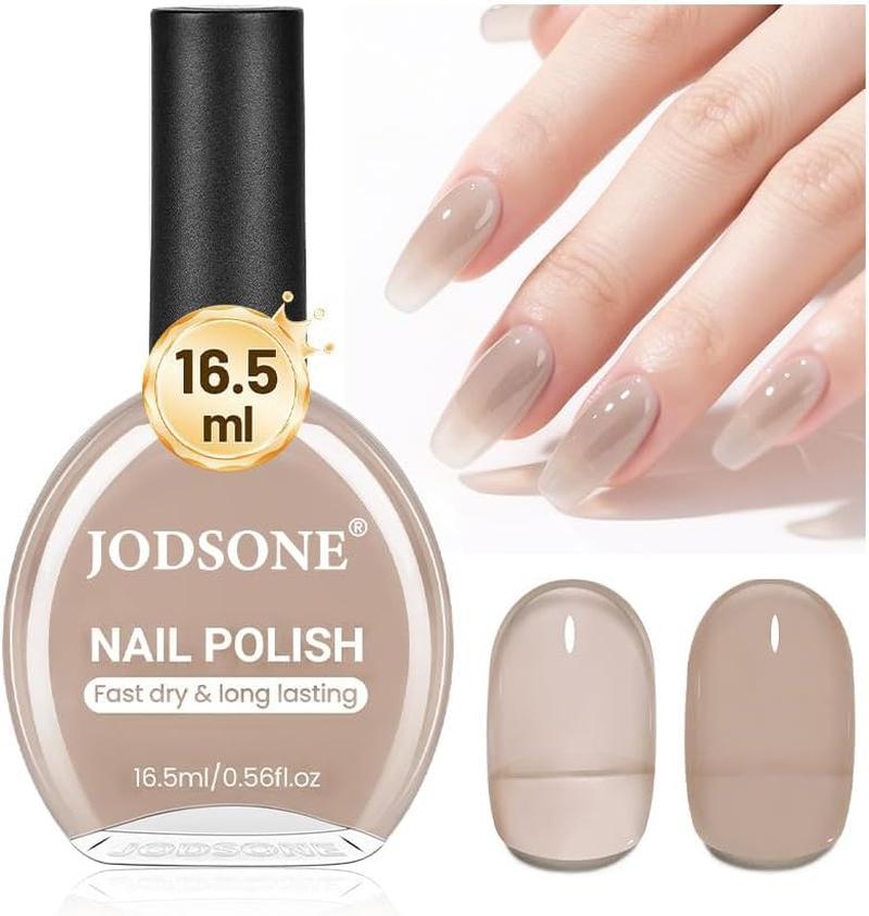 16.5Ml Jelly Nude Brown Nail Polish Large Volume Quick Dry Nail Polish, Long Las
