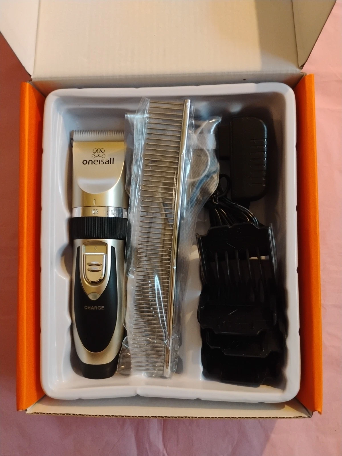 Oneisall Dog Clippers Low Noise, 2-Speed Quiet Dog Grooming Kit Model: P2