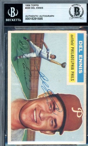 Del Ennis Beckett BAS Signed 1956 Topps Autograph | eBay