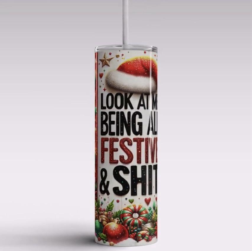 ❤️ Funny Festive Christmas Inspired 20oz Stainless Steel Tumbler Cup Custom
