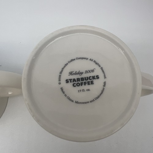 Starbucks 2006 Holiday Coffee Mugs 3D Purple Star Snowflakes Embossed Christmas - Foto 7 di 16