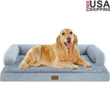 Orthopedic Waterproof Extra Large Dog Bed Memory Foam U-Shaped Bolster Support