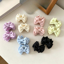 Trendy Colors Satin Bow Hair Clips Elegant Bow Clips Handmade Craftsmanship