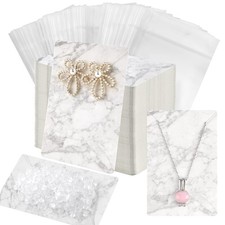 120 Pieces Earring Necklace Display Cards Jewelry Holder Cards with 200 Earri...