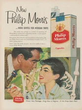 1955 Philip Morris Cigarettes Tabacco Snap Open Pack Vintage Print Ad