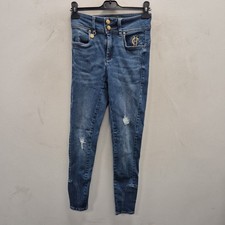 Holland Cooper Jodhpur Blue Denim Biker Jeans Pants Trousers Size 10 W 26" .