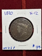 1820 1c N-12 Matron Head Large Cent