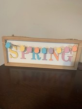 Easter spring wall decor wooden hanging sign