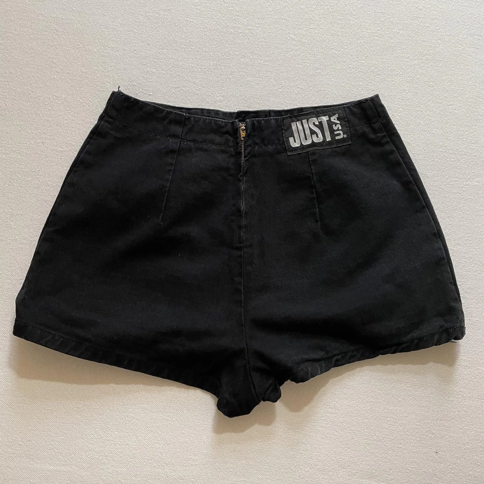 Falda corta vintage Just USA para mujer 9 denim cintura alta botón mosca hecha en EE. UU. años 90 Foto 4 de 4