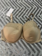BNWT M&S nude Beige Lace Trimmed Lightly Lined T Shirt Bra 36DD