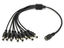 8 Way DC Power Splitter Cable for Security Cameras 1 Female to 8 Male 5.5 2...