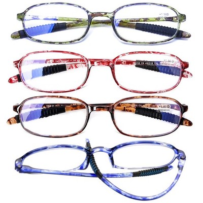 AQWANO 4 Pack Computer Reading Glasses Blue Light Blocking Lightweight TR90 F