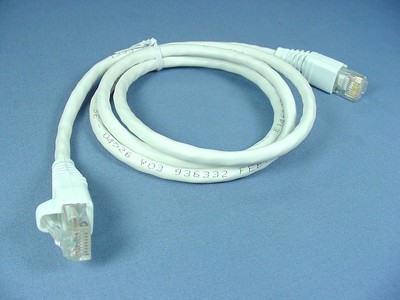 Leviton 5G460-3W White Cat5e 3ft Ethernet Cable Data Patch Cord Network Booted