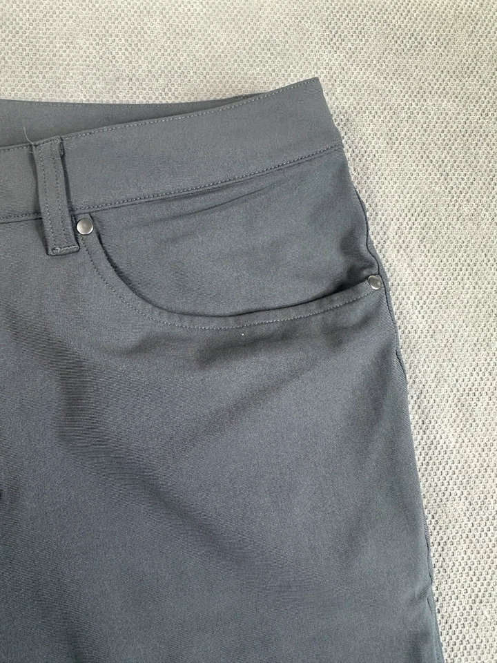Pantalones Lululemon Para Hombre Gris Oscuro 32x30 ABC Warpstreme Calce Ajustado Cremallera Bolsillo Elástico Foto 4 de 4