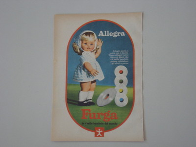 advertising Pubblicità 1969 BAMBOLA FURGA ALLEGRA