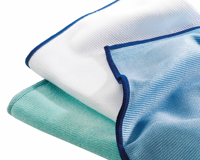 Mega Clean Poliertuch-Geschirrtuch Mikrofaser Microfaser 50x70 cm blau grün weiß