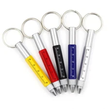 Multifunction Mini Ballpoint Pen Metal Screwdriver Tool Touch Screen Keychain.