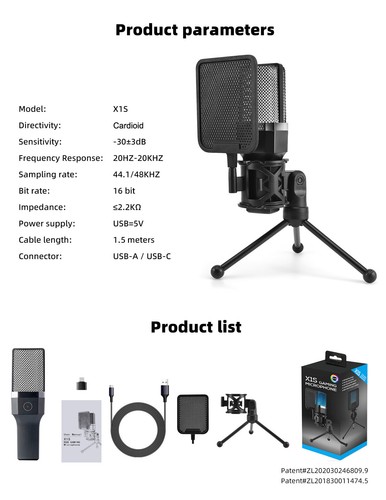 RGB Gaming Mic USB-A/C Condenser Microphone with Mute Button for Phone Pc Tablet - Picture 24 of 24