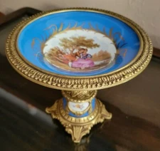 1750's Sevres Old Paris France Fragonard Ormolu Mounted Dish Centerpiece 