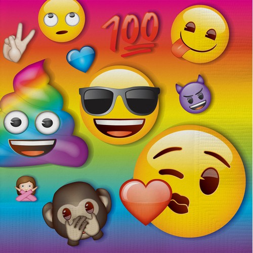 EMOJI Birthday Party Plates Napkins Tableware Decoration Banner - Picture 2 of 24