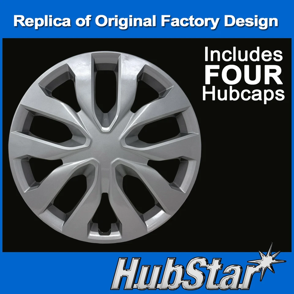 NEW Hubcap Set for Nissan Rogue 2014-2020 - Premium Replica 17-inch Silver 53094 - Image 2 of 4