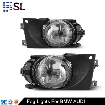 2001-2003 For BMW E39 Clear Lens Pair Bumper Fog Lights Lamps AUDI A4 A5 A6 Bulb