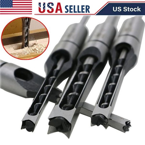 3 Pcs Square Hole Drill Bit Mortising 