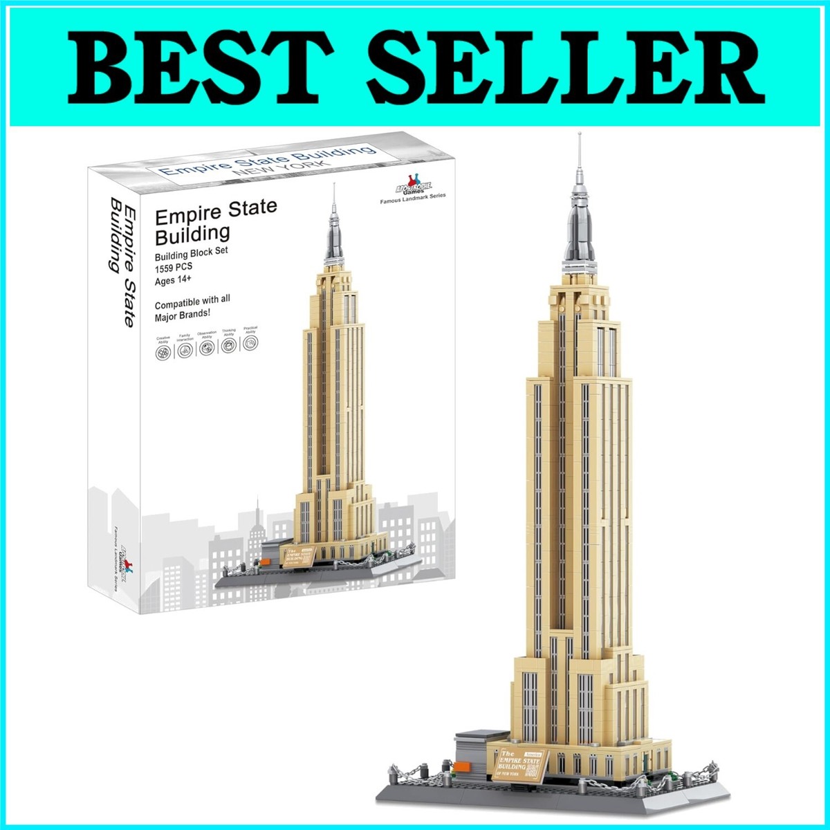 Officially Licensed 1,559-Piece Empire State Building Model for
