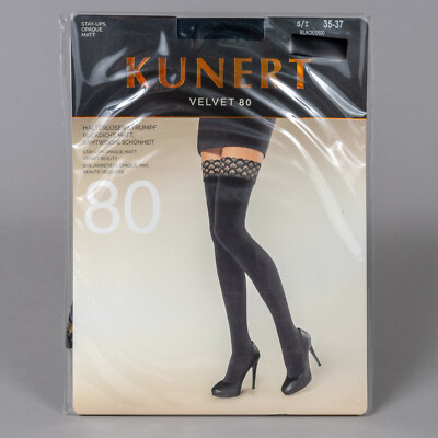 Kunert Velvet 80 Hold Ups, Black, Small