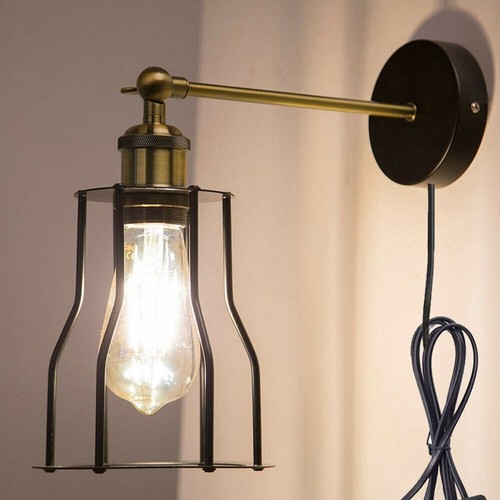 Vintage Wall Light UK Plug in Sconce Indoor Wall Lights Bedside LED