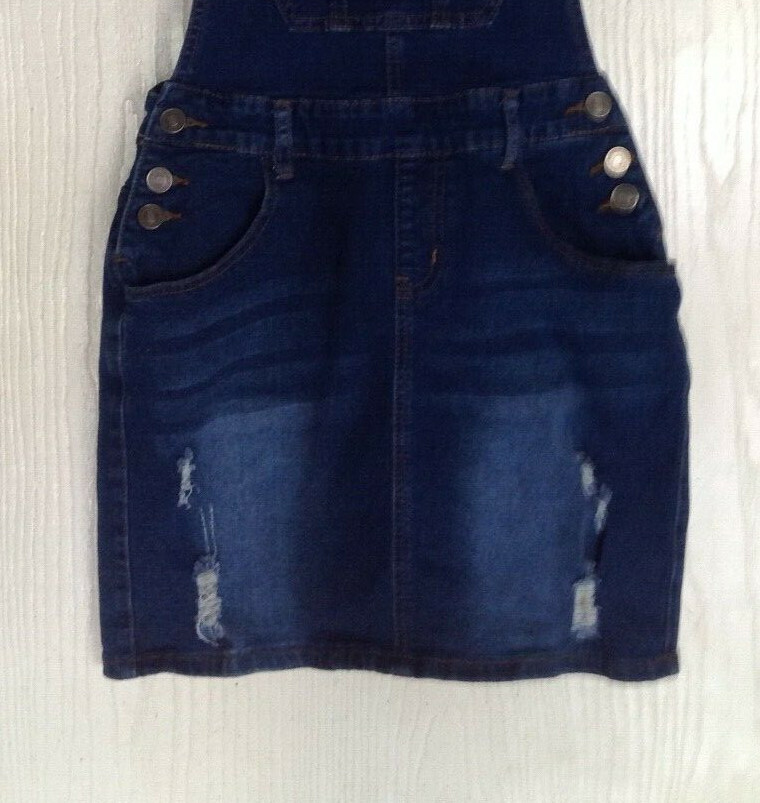 Spung 21 Jean Overalls Dress  Girls size Medium Nice!